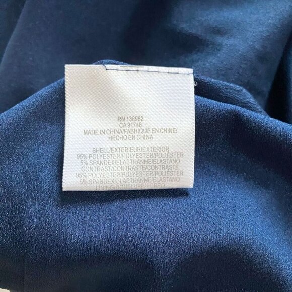 DRESS THE POPULATION EMMA NAVY SPAGHETTI STRAP SHEATH FORMAL DRESS - S - Picture 9 of 9